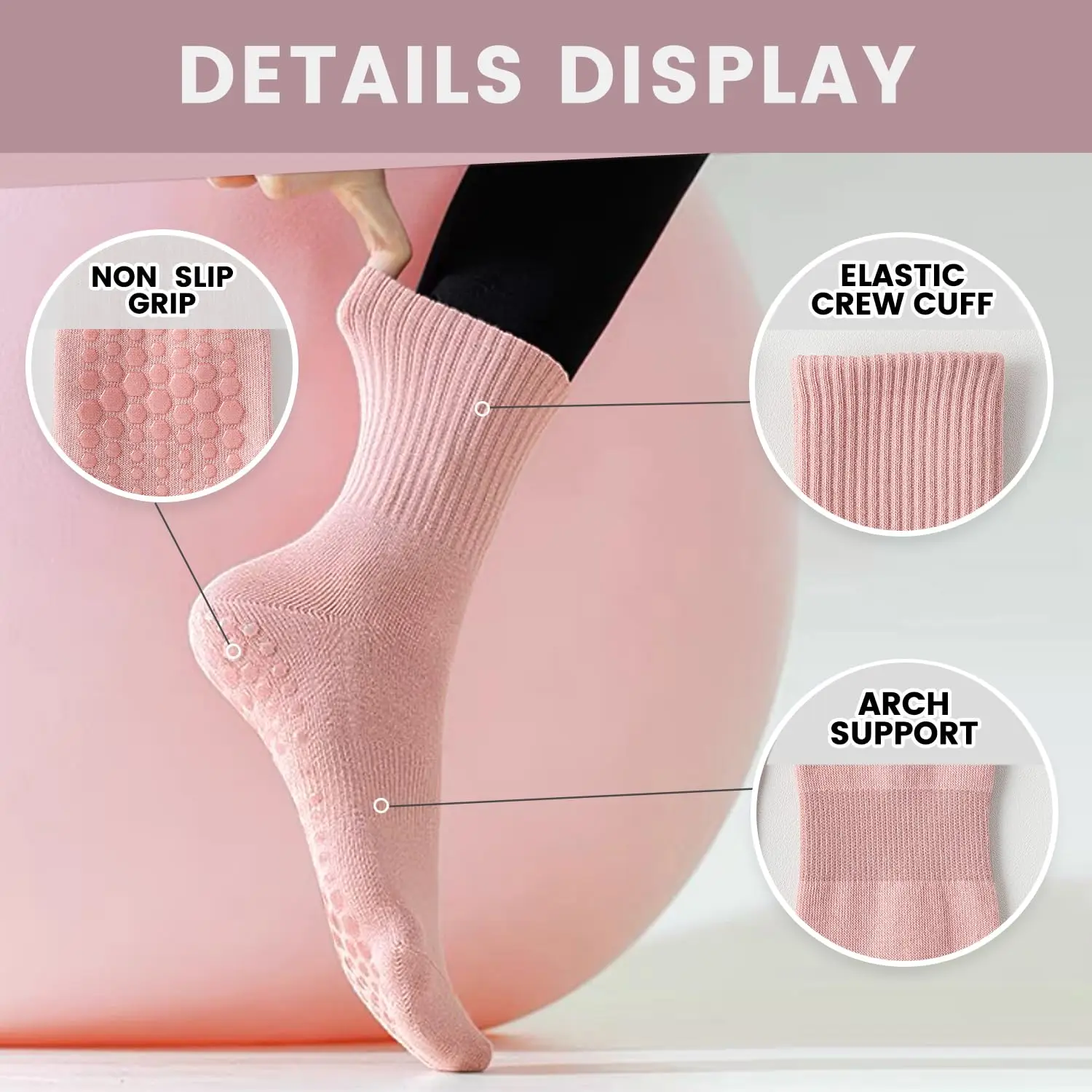 4 pairs of women's yoga socks, - Pilates & Yoga Tina Fehrenbach ulasan dan harga